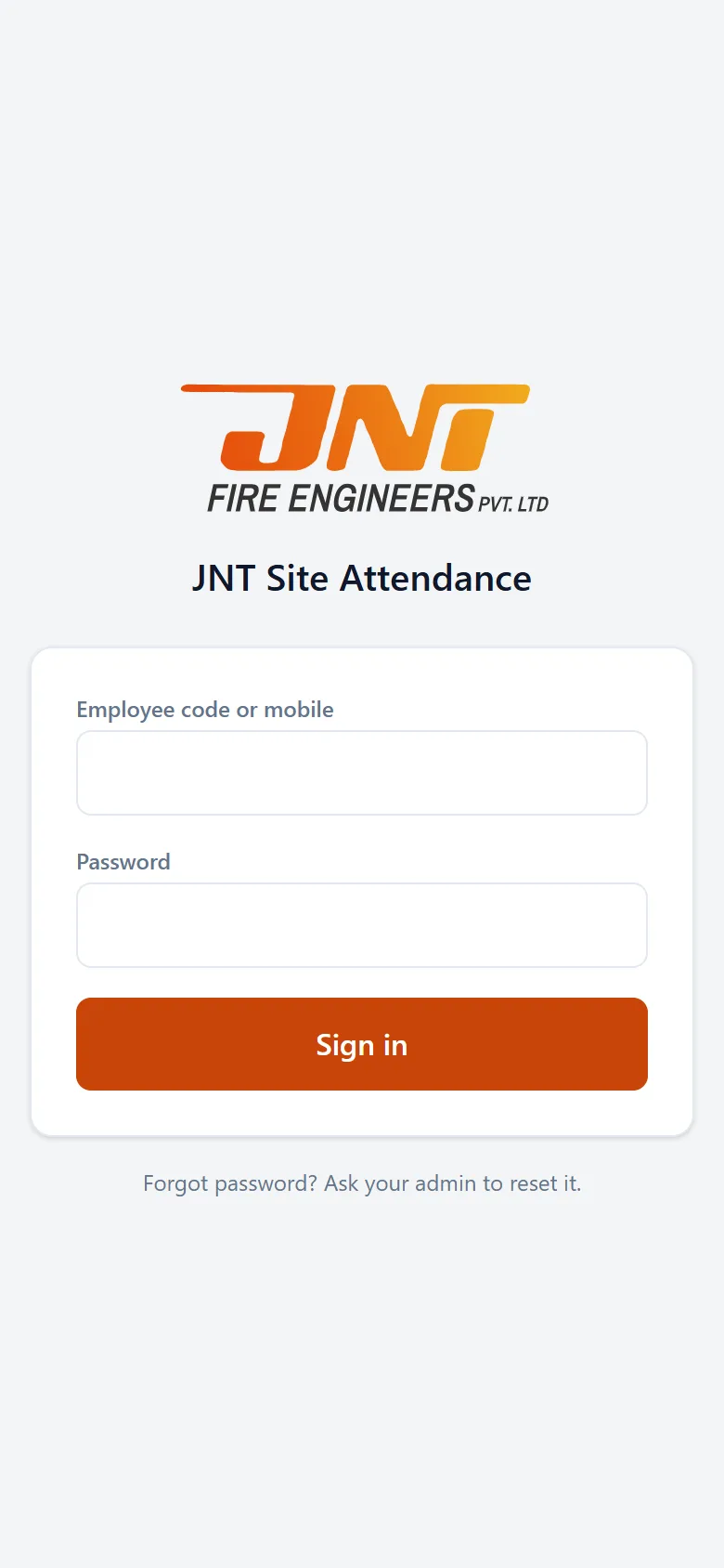 Phone par login — employee code ya mobile number.